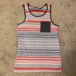 MOSSIMO SUPPLY CO red white and blue tank with a pocket